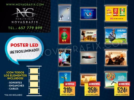 Carteles colgantes iluminados